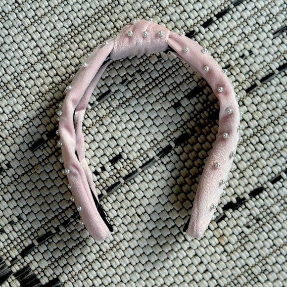 Brand New Pink Pearled Velvet Lele Sadoughi Band - Picture 9 of 9